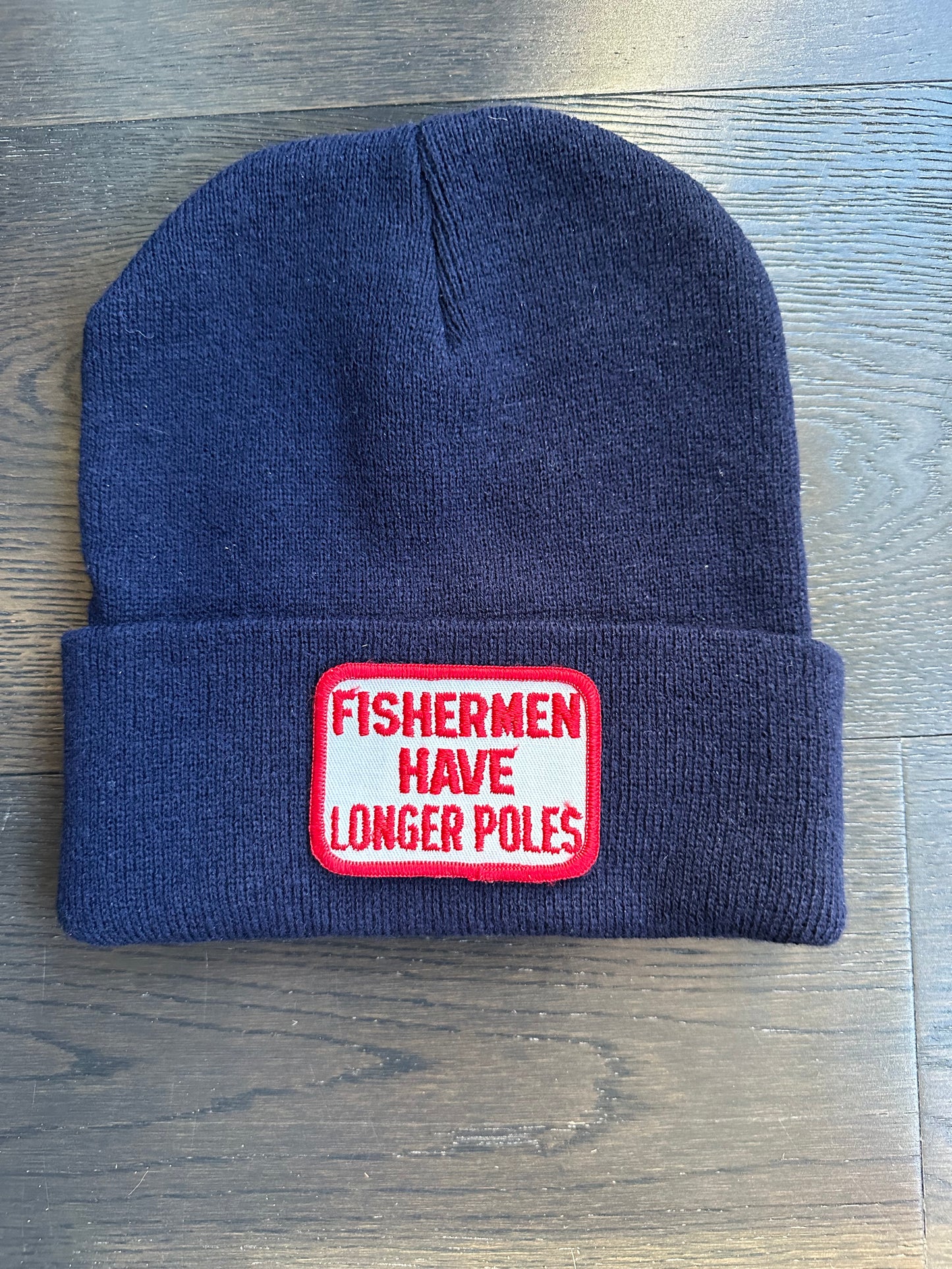 Vintage Funny Fisherman Patch on New Beanie