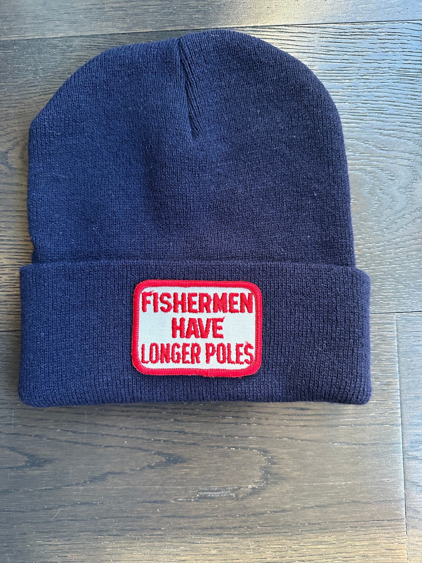 Vintage Funny Fisherman Patch on New Beanie