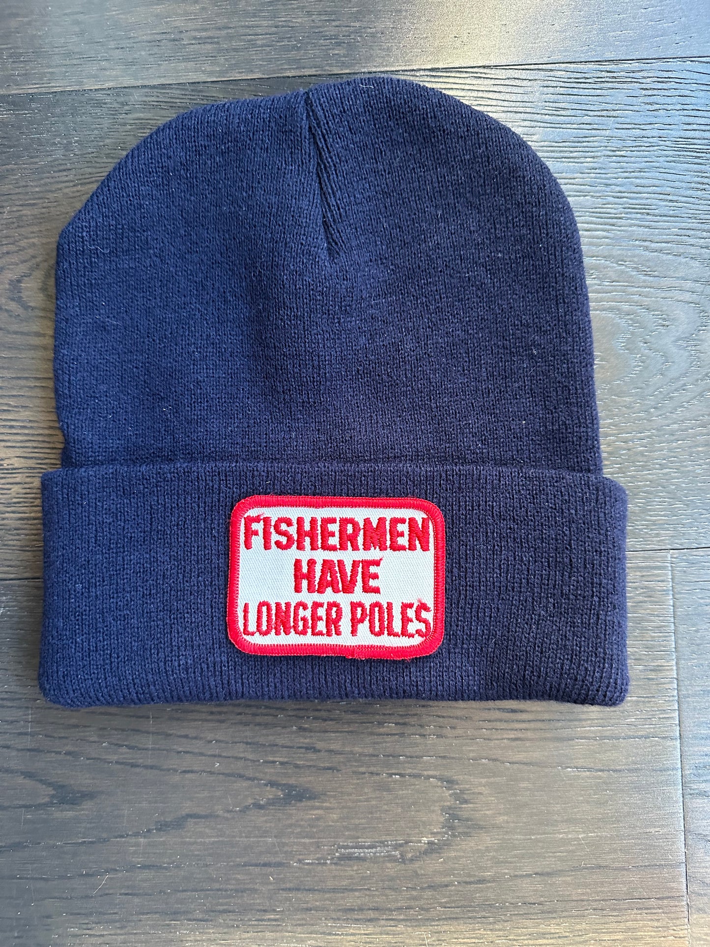 Vintage Funny Fisherman Patch on New Beanie