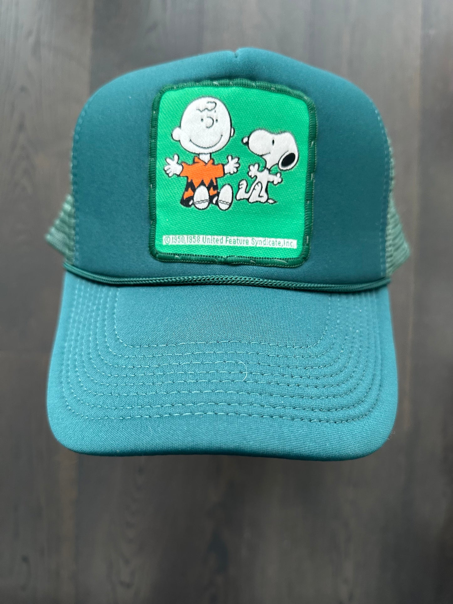 Vintage Charlie Brown and Snoopy Patch on New Trucker Hat