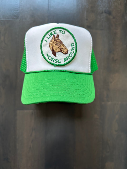 Vintage Horse Around Patch on New Trucker Hat