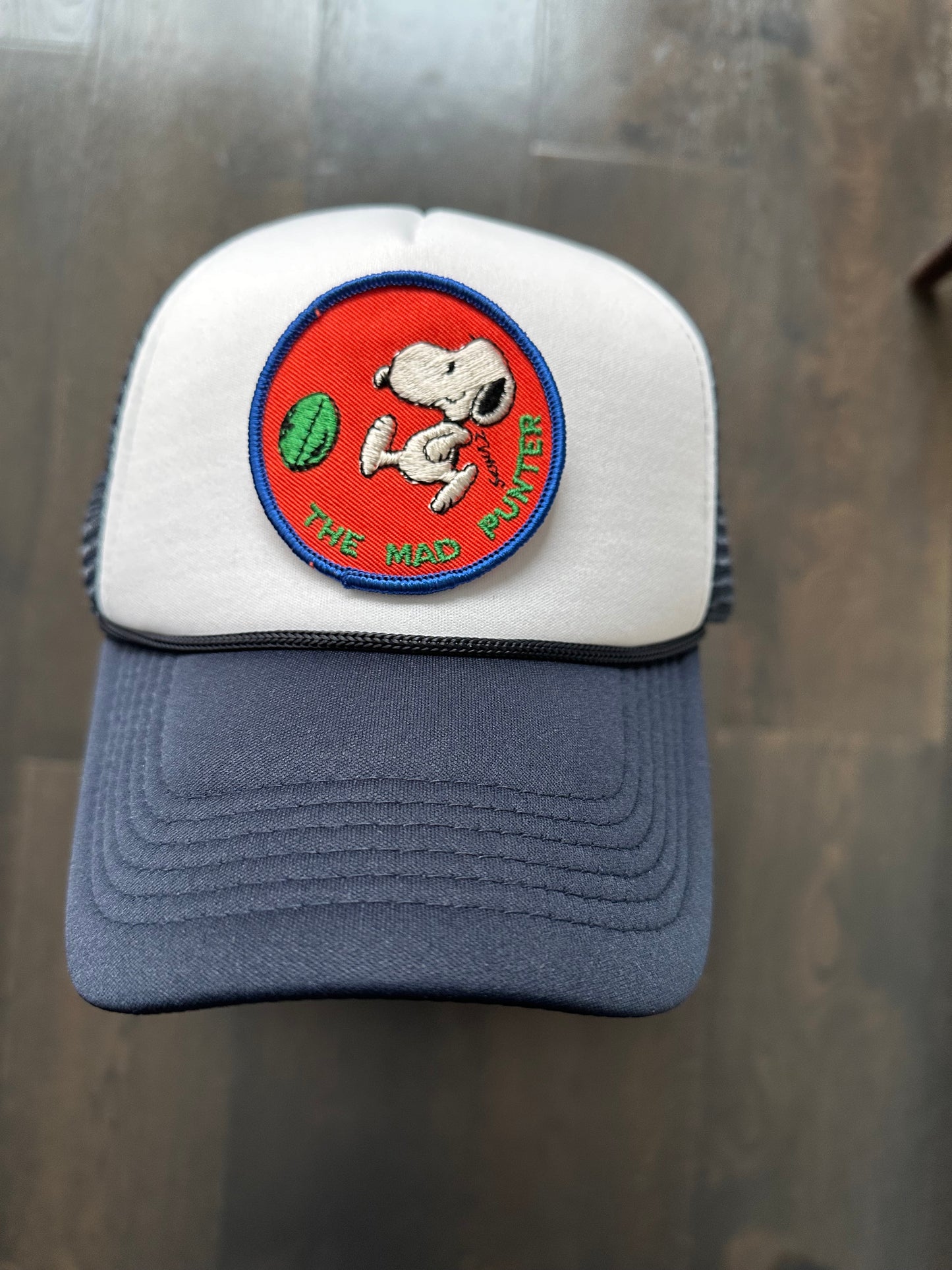 Vintage Snoopy Football Patch on New Trucker Hat