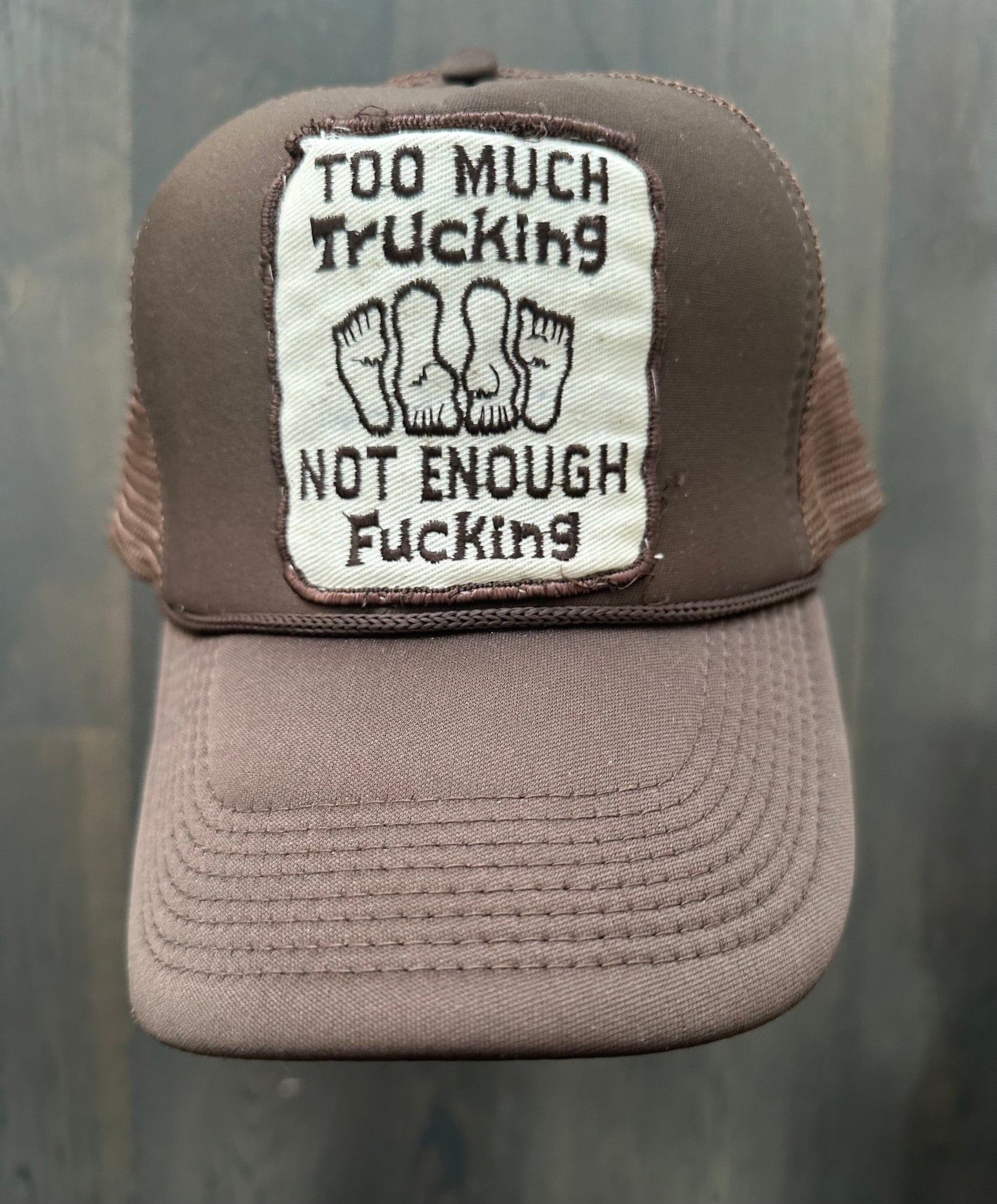 Vintage Funny Trucker Patch on New Trucker Hat