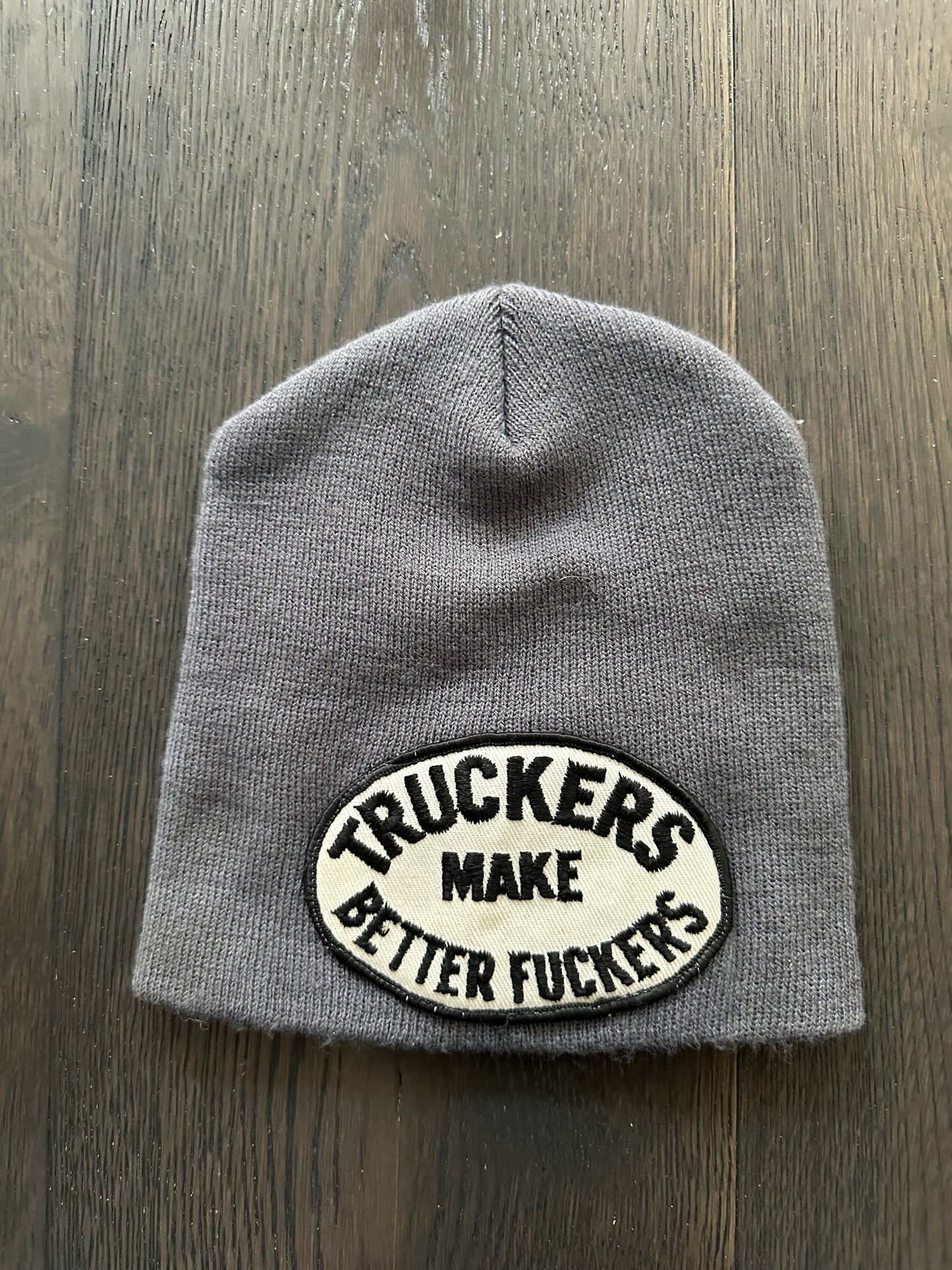 Vintage Funny 70”s Trucker Patch on New Beanie