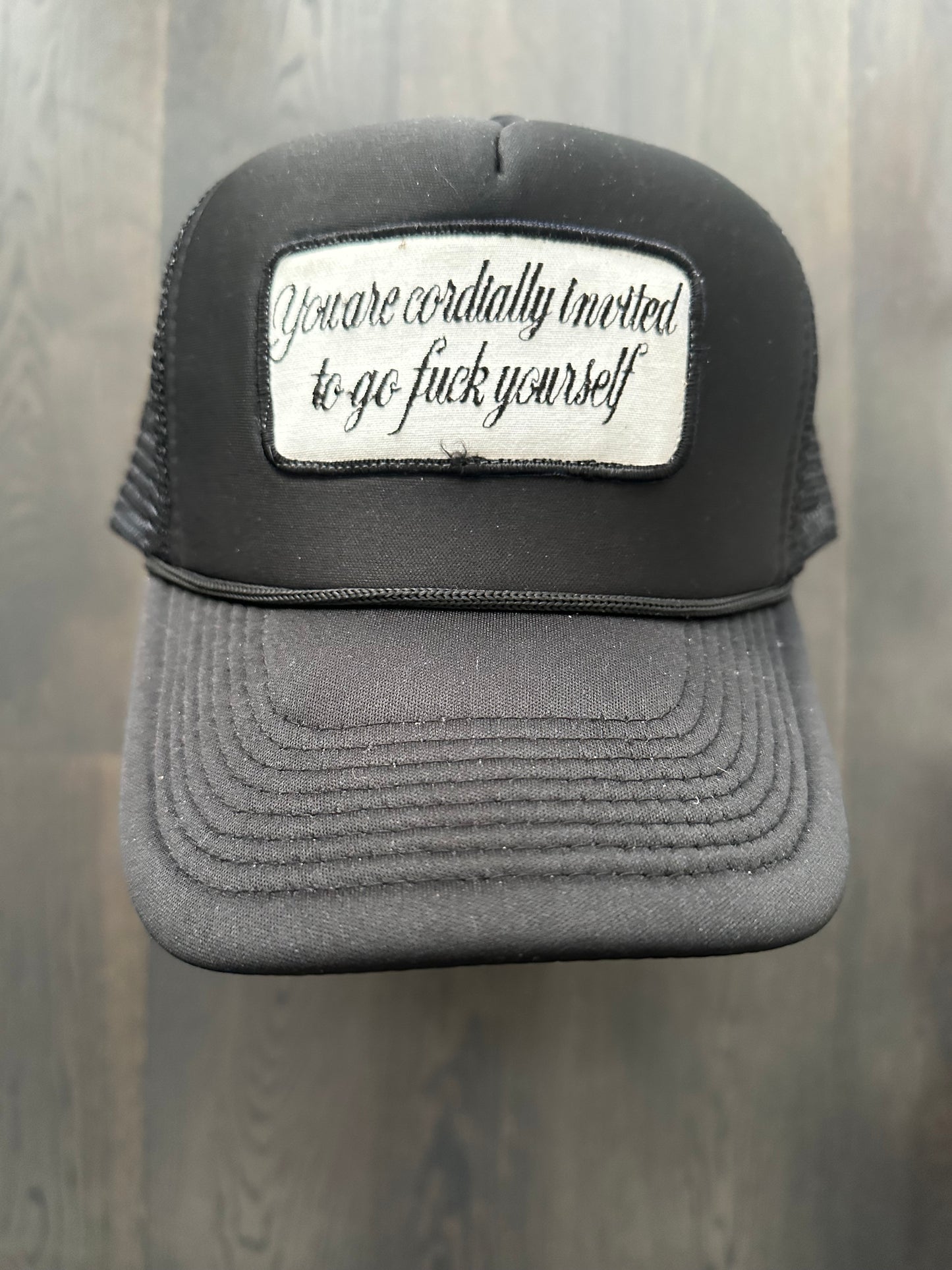 Vintage Invited Patch on New Trucker Hat