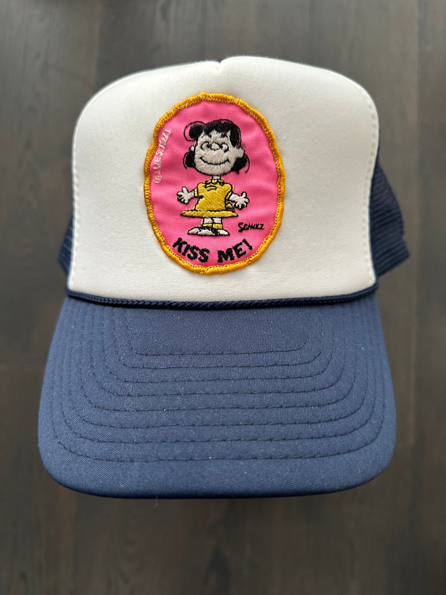 Vintage Lucy Kiss Me Patch on New Trucker Hat