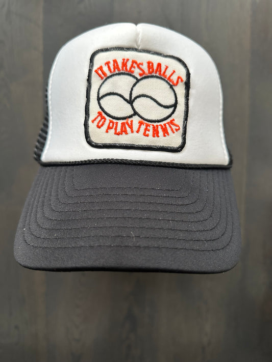 Vintage Funny Tennis Patch on New Trucker Hat