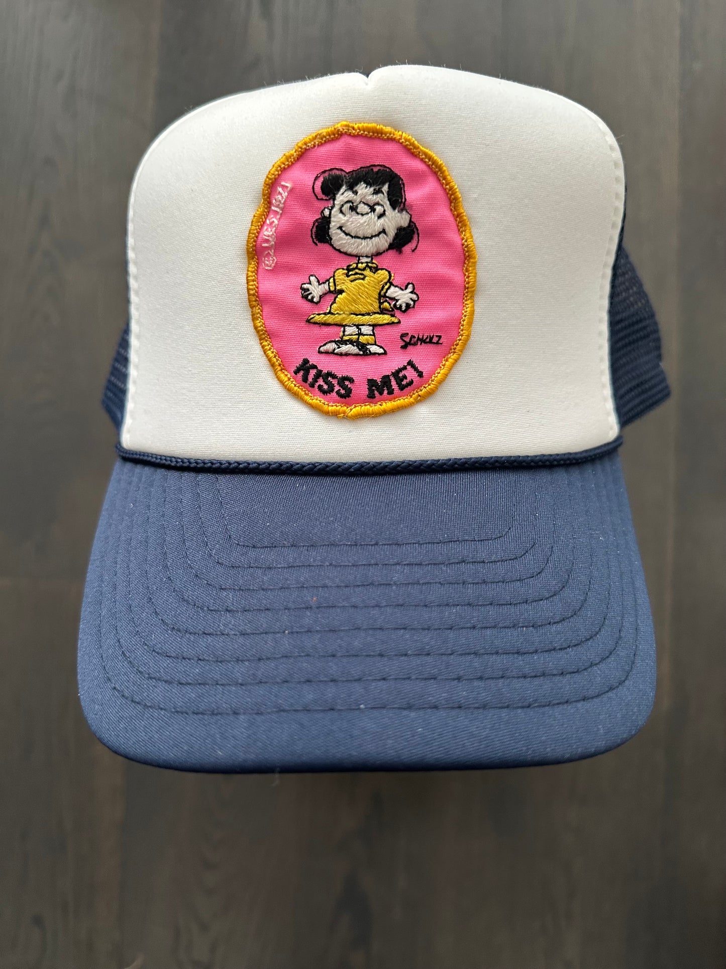 Vintage Lucy Kiss Me Patch on New Trucker Hat