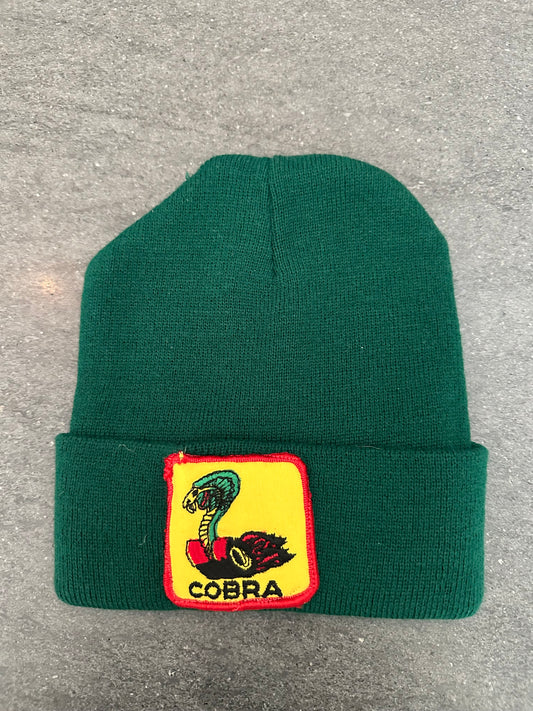 Vintage Cobra Patch on New Green Beanie