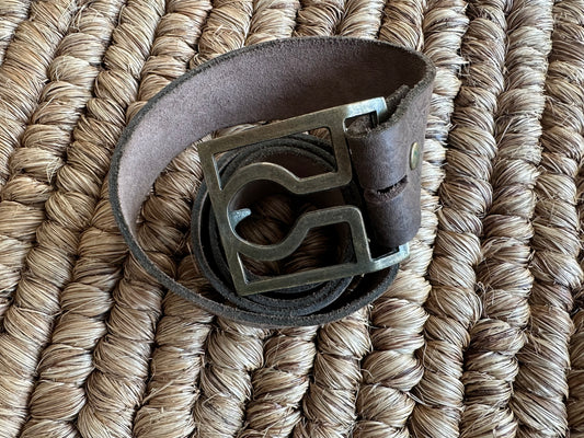 Vintage KeyHole Brushed Buckle on Vintage Belt