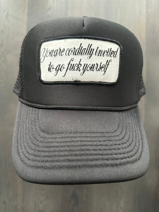 Vintage Invited Patch on New Trucker Hat