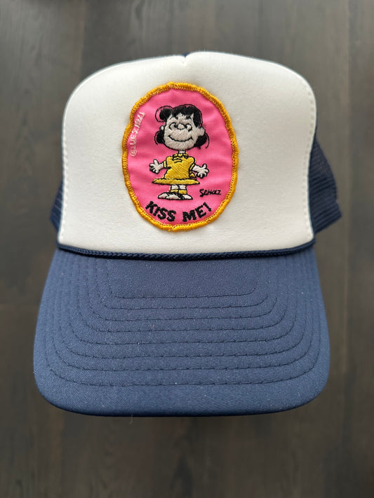 Vintage Lucy Kiss Me Patch on New Trucker Hat