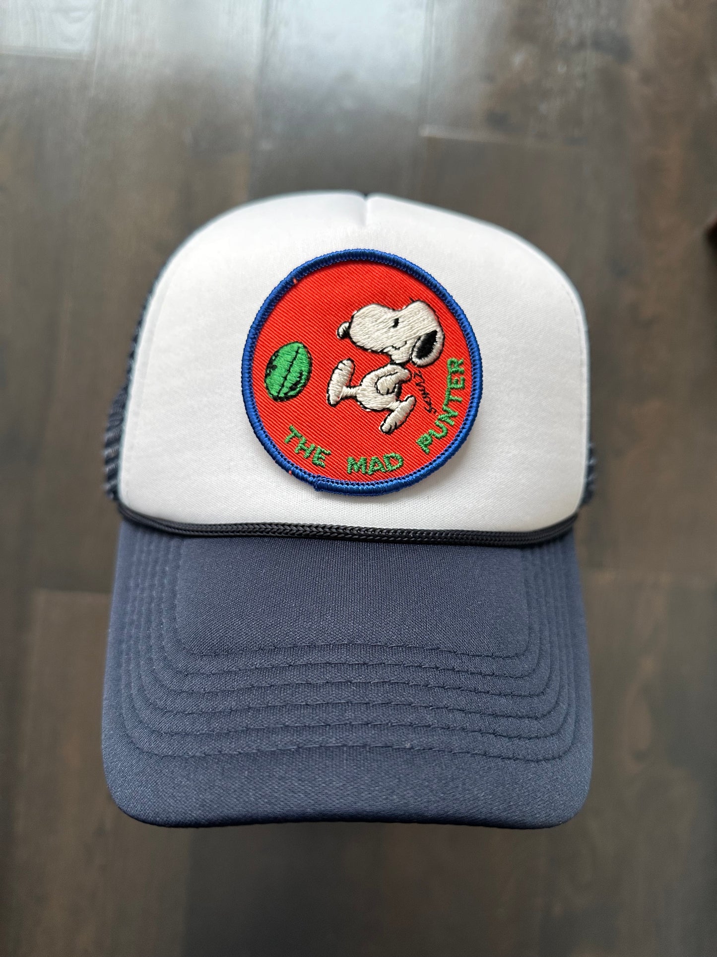 Vintage Snoopy Football Patch on New Trucker Hat