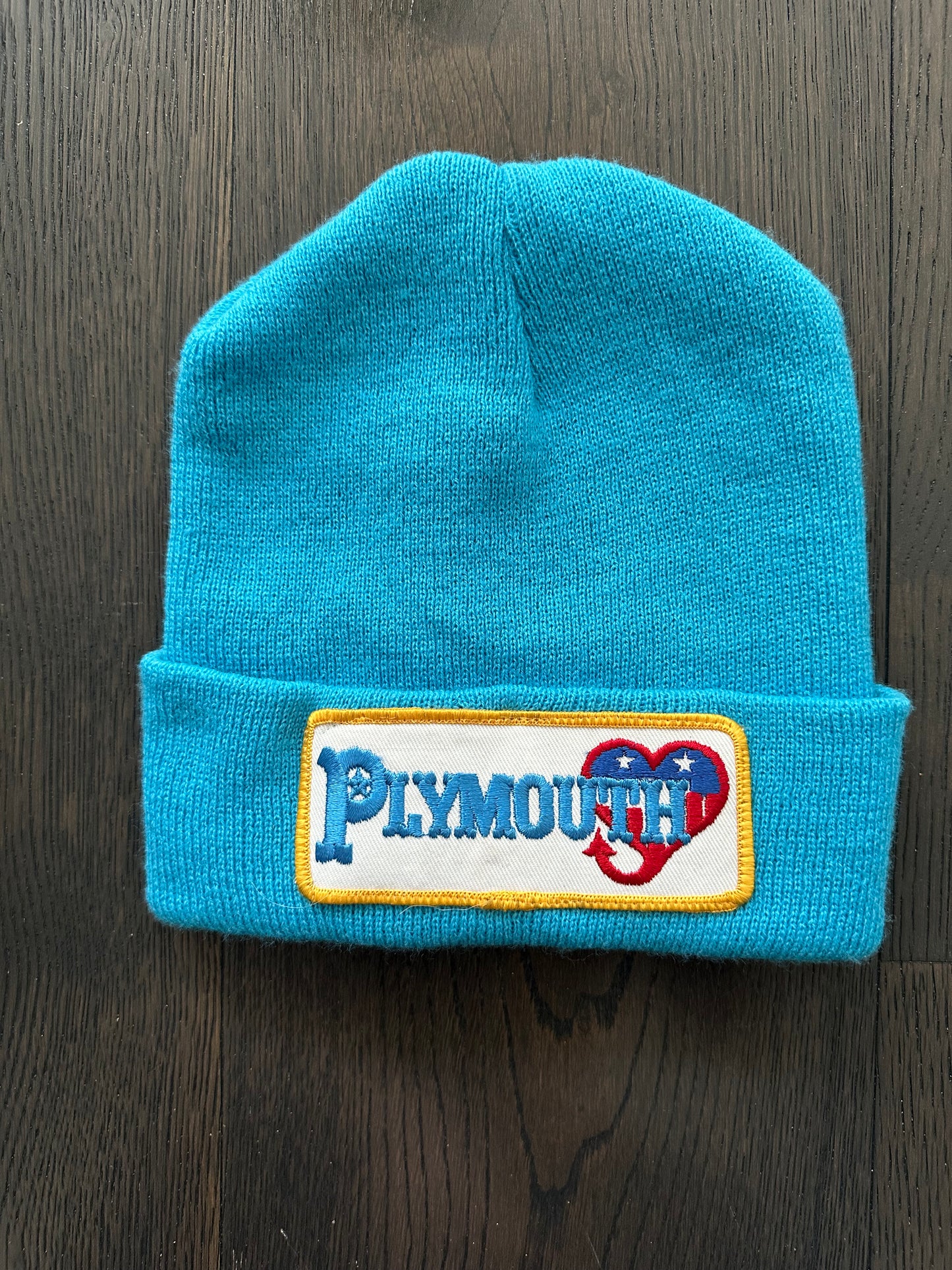 Vintage Plymouth Patch on New Beanie