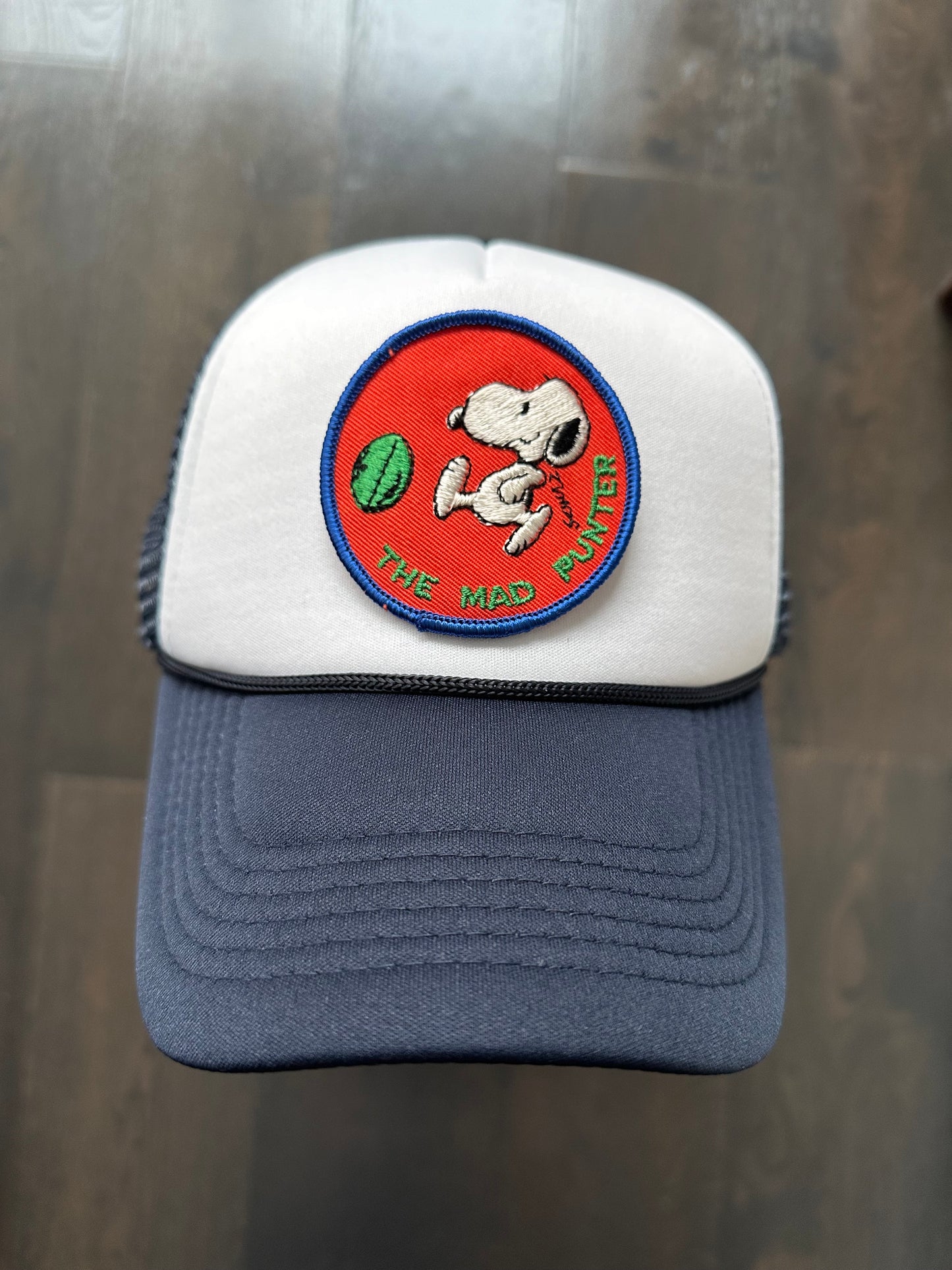 Vintage Snoopy Football Patch on New Trucker Hat