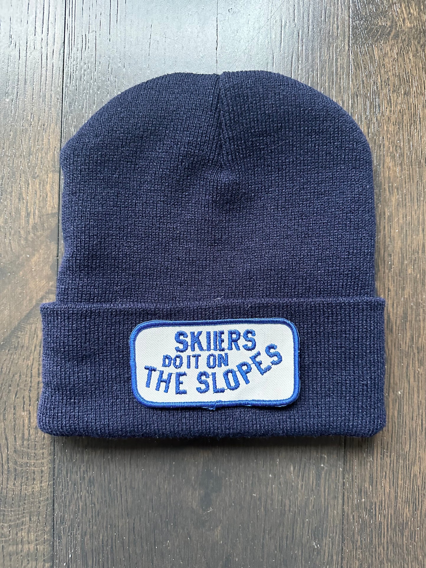 Vintage Skiers Patch on New Beanie