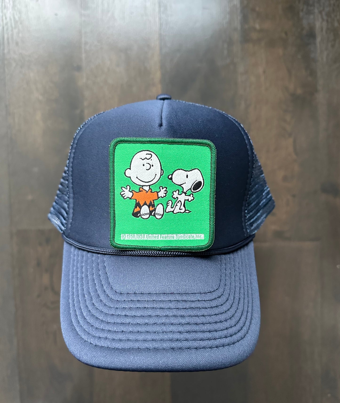 Vintage Charlie Brown and Snoopy Patch on New Trucker Hat