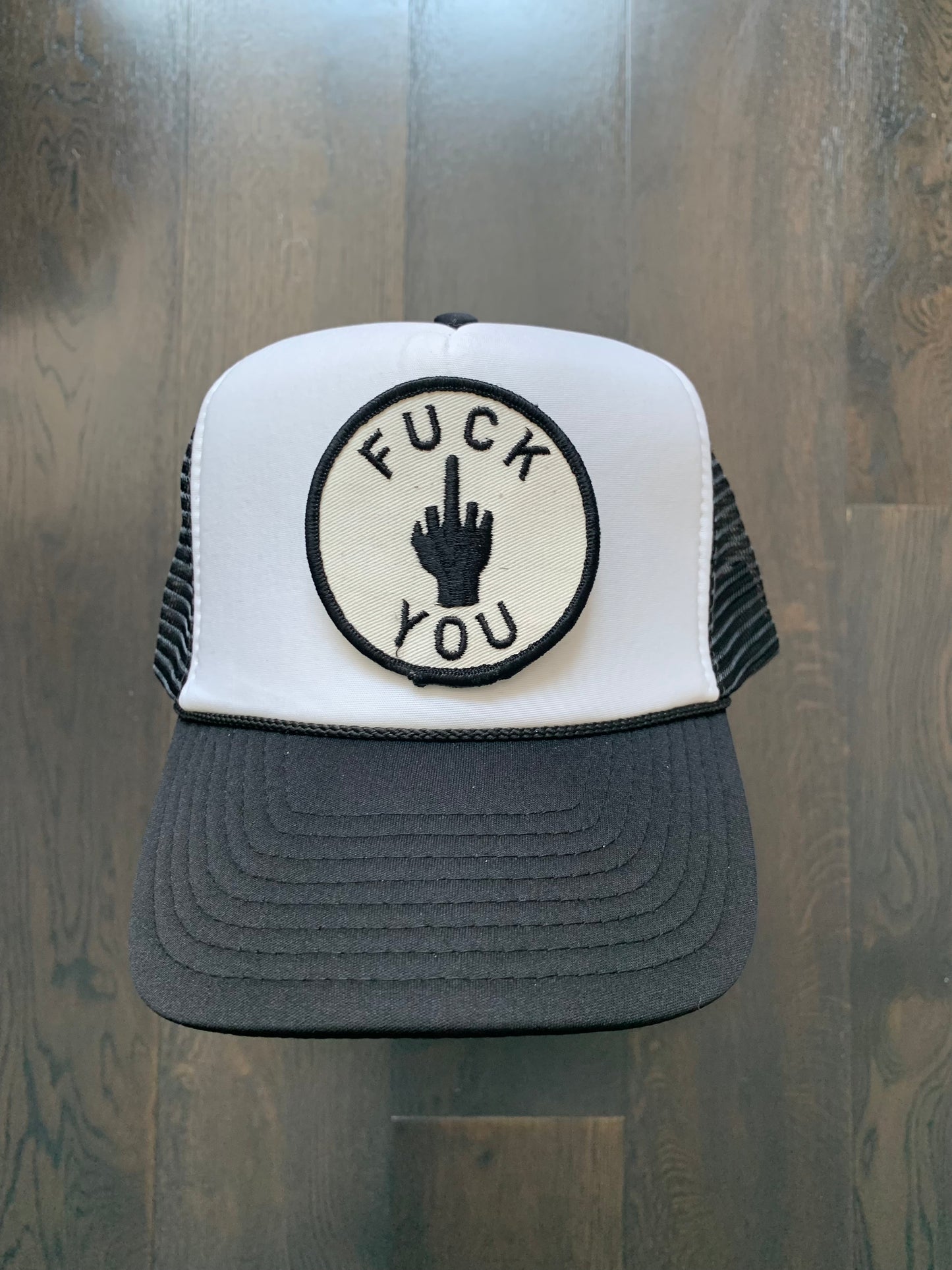 Vintage F You Patch on New Trucker Hat