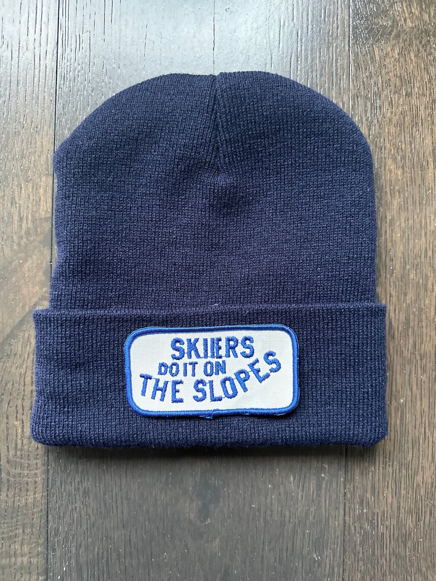 Vintage Skiers Patch on New Beanie