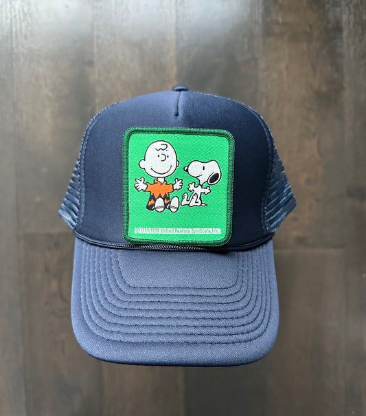 Vintage Charlie Brown and Snoopy Patch on New Trucker Hat