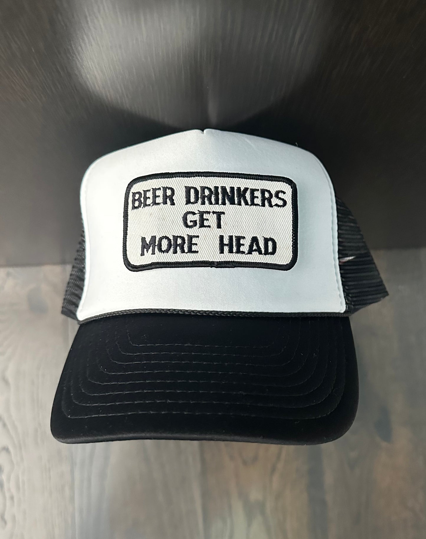 Vintage 70’s Beer Drinking Patch on New Trucker Hat