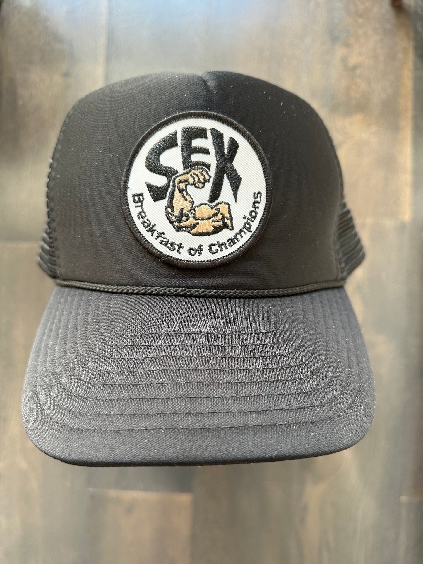 Vintage Sex for Breakfast Patch on New Trucker Hat