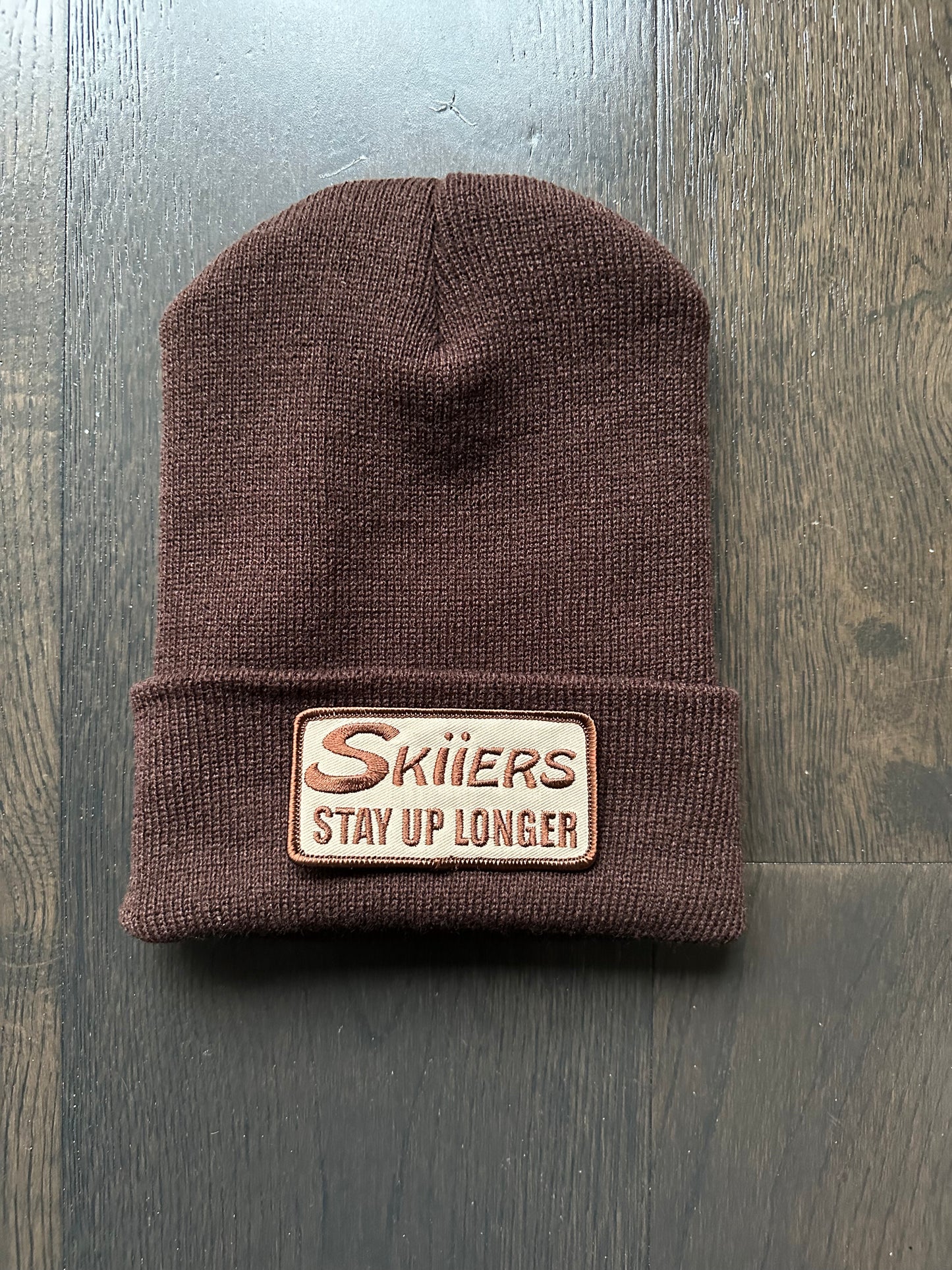 Vintage Skiiers Patch on New Beanie