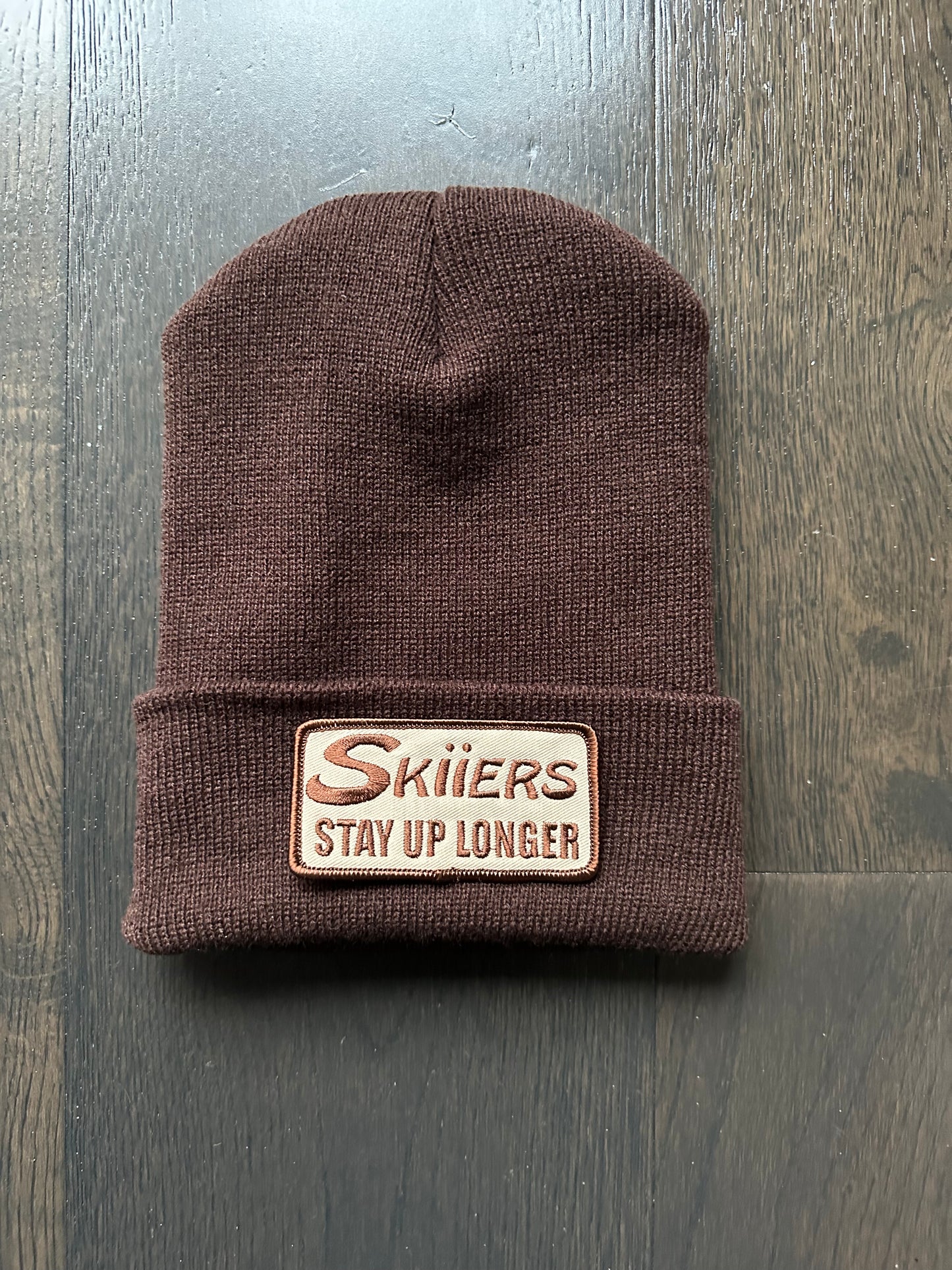 Vintage Skiiers Patch on New Beanie