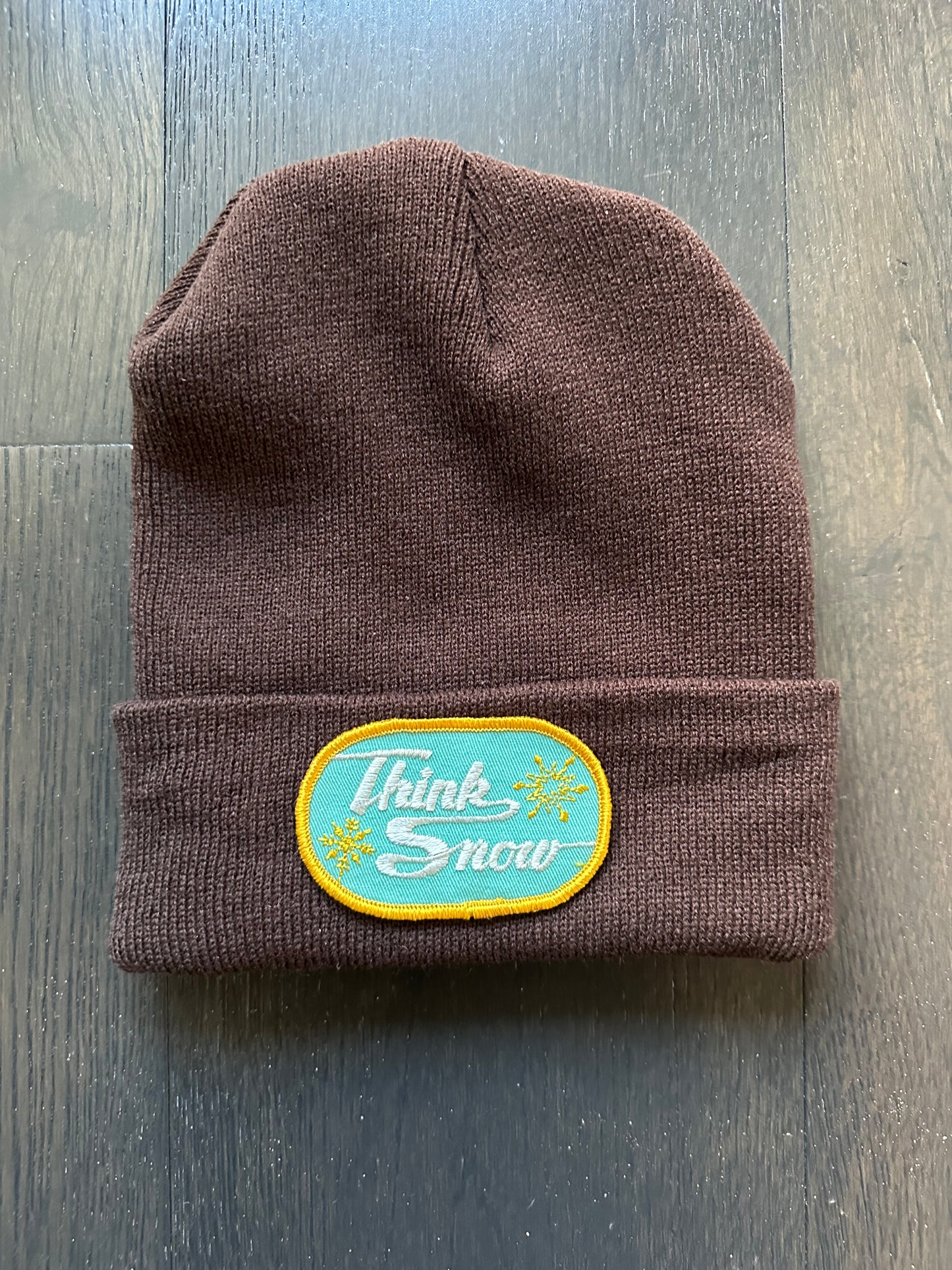 Vintage Think Snow Patch on New Beanie