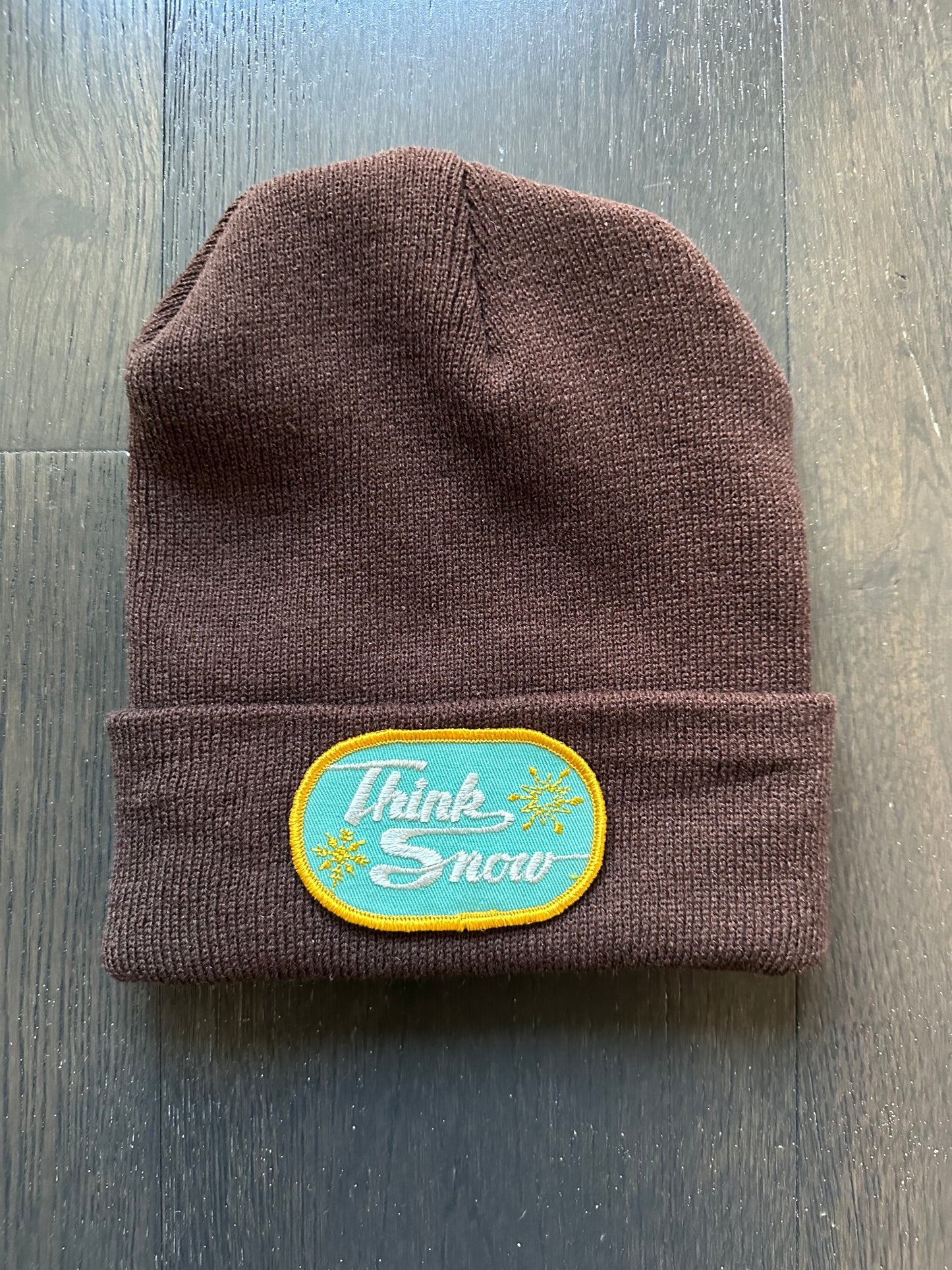 Vintage Think Snow Patch on New Beanie