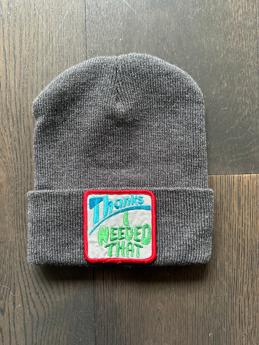 Vintage Thanks Patch on New Beanie