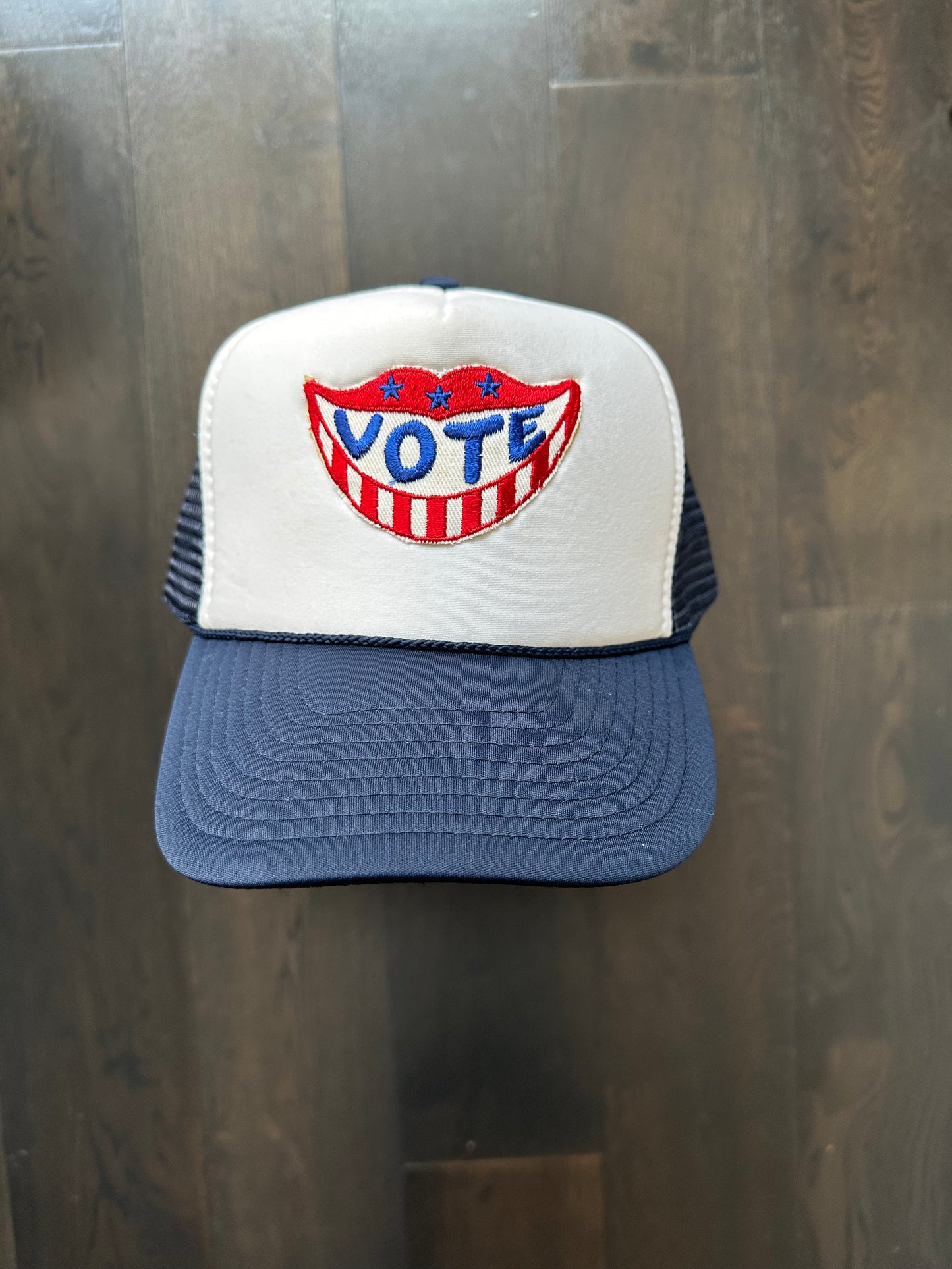 Vintage 70’s VOTE Patch on New Trucker Hat