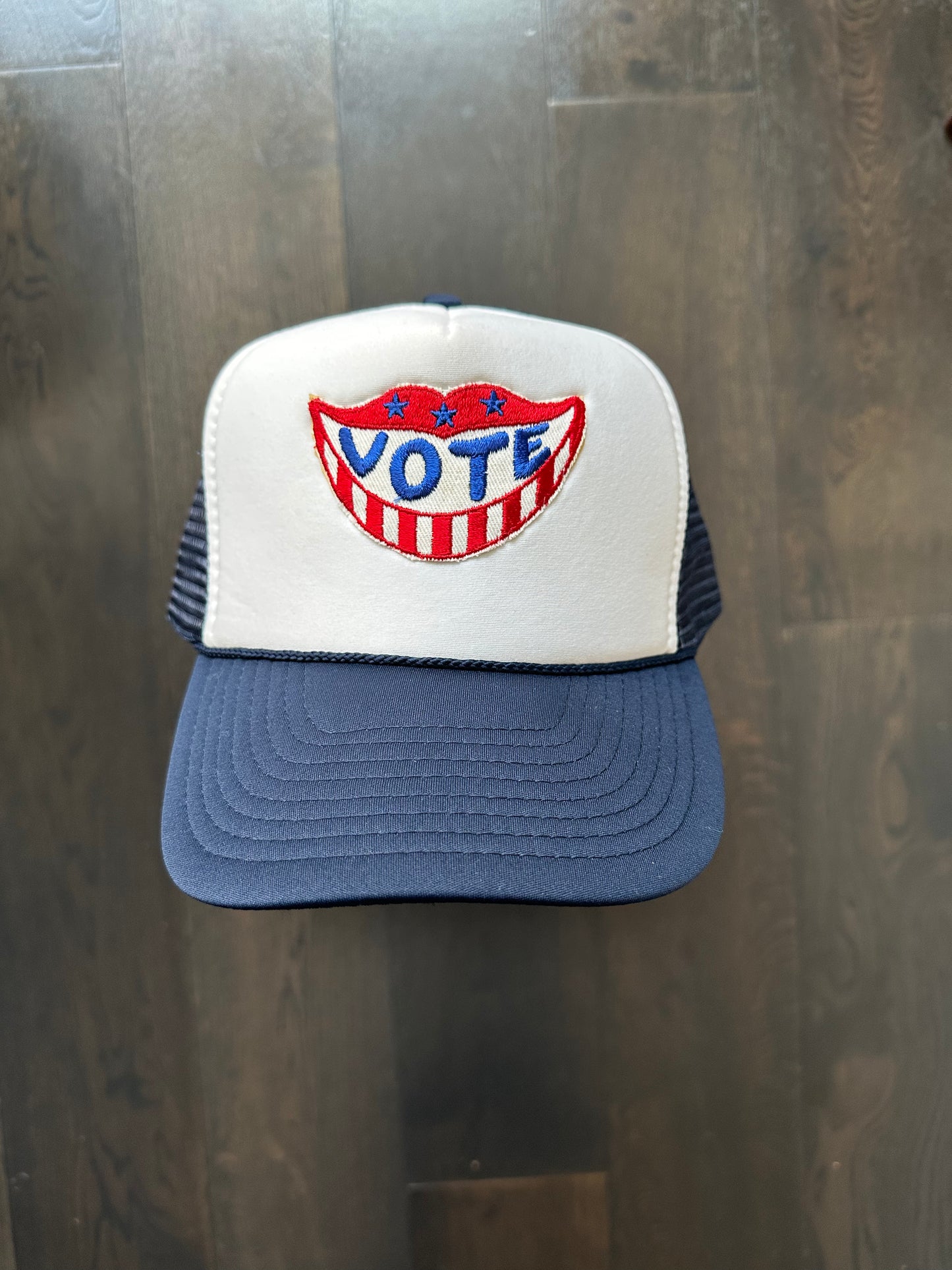 Vintage 70’s VOTE Patch on New Trucker Hat