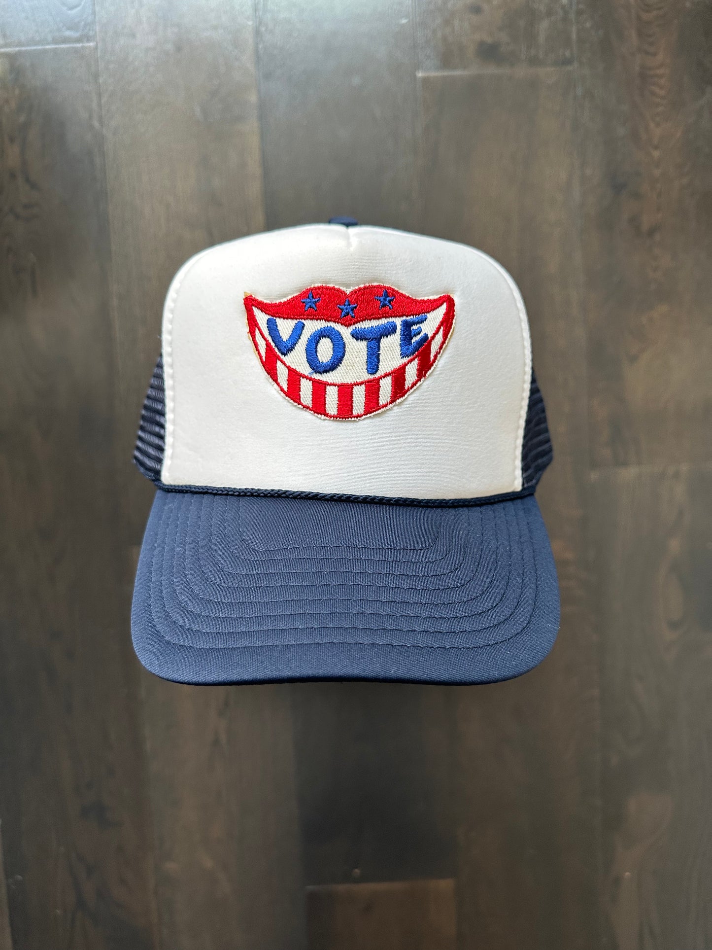 Vintage 70’s VOTE Patch on New Trucker Hat